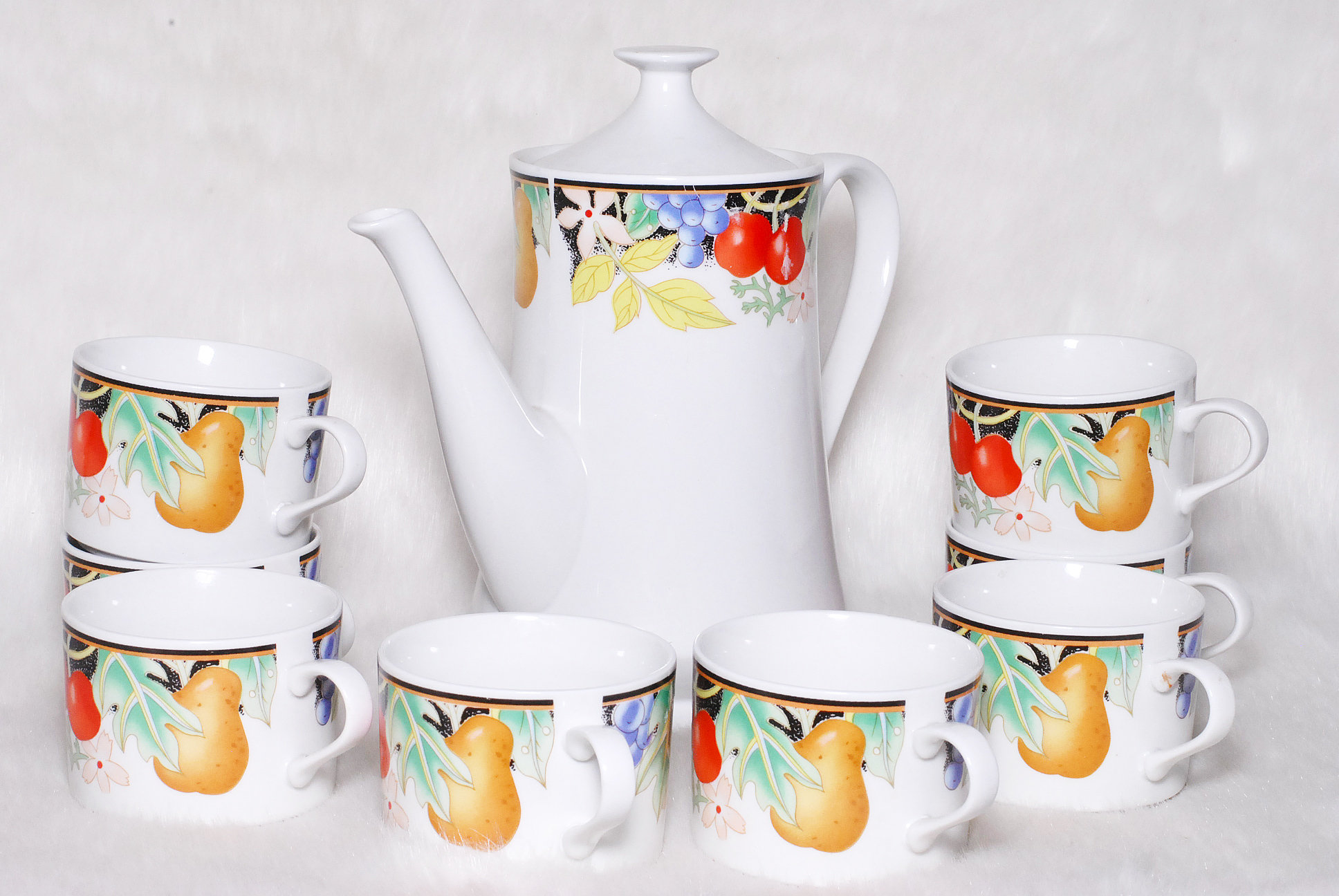 Vintage Collectible Lynns Fina China Tea Set Fruit Pattern 8 Etsy