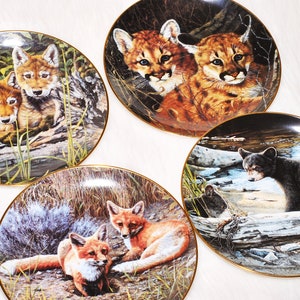 Vintage Collectible 4 Be My Baby by Audrey Casey Limited Edition Animal Plates