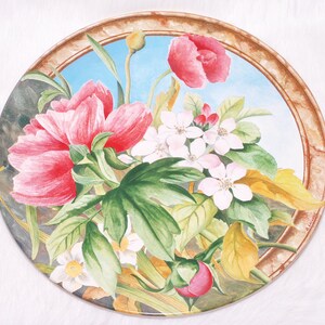 Vintage Collectible Volupte by Faiencerie De Gien Cake Platter Round Floral Dish
