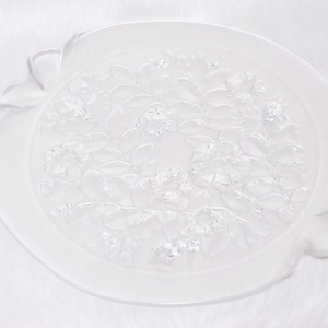 Vintage Collectible Mikasa Rosella Crystal Tray Glass Floral Cake Platter