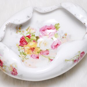 Antique Collectible RC Rosenthal Bavaria Germany White Pink Floral Porcelain Bowl