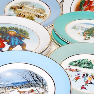 Vintage Collectible Avon Christmas Collection 15 Plates