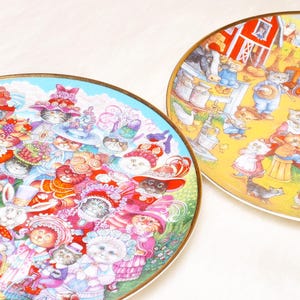 Vintage Collectible 2 Cat Decor Plates Bill Bell Limited Edition Franklin Mint