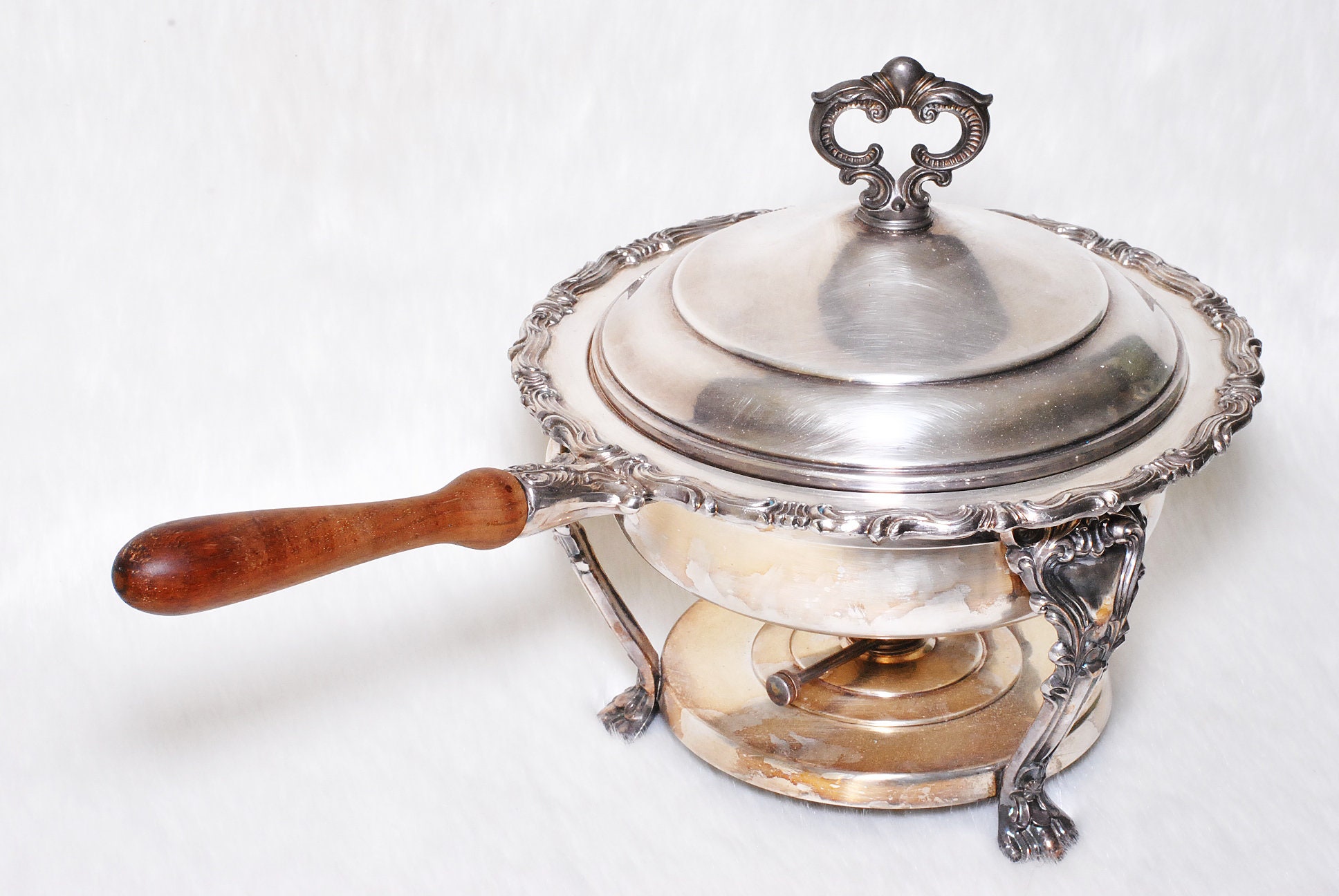 Vintage Collectible 1960s FB Rogers Silver Company Chafing Fondue Dish