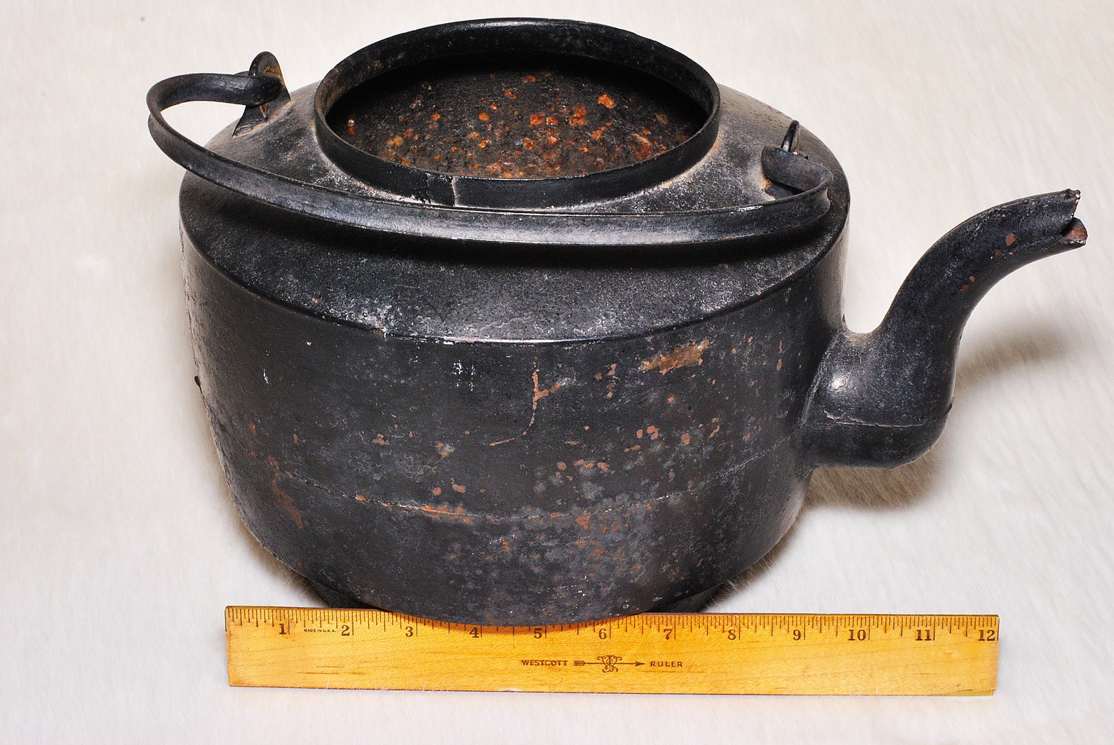 Antique Collectible Large Cast Iron Kettle Stove Teapot Rustic Etsy