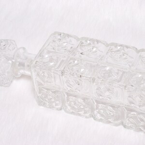 Vintage Collectible Thatcher Clear Diamond Pressed Glass Decanter & Stopper