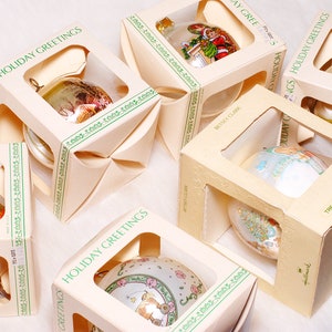 Vintage Collectible 6 Holiday Christmas Tree Ornaments Currier Ives Hallmark