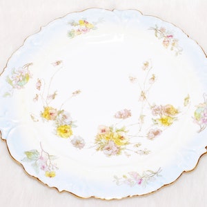 Antique Collectible Doulton Burslem England Blue Gold White Floral Decor Plate