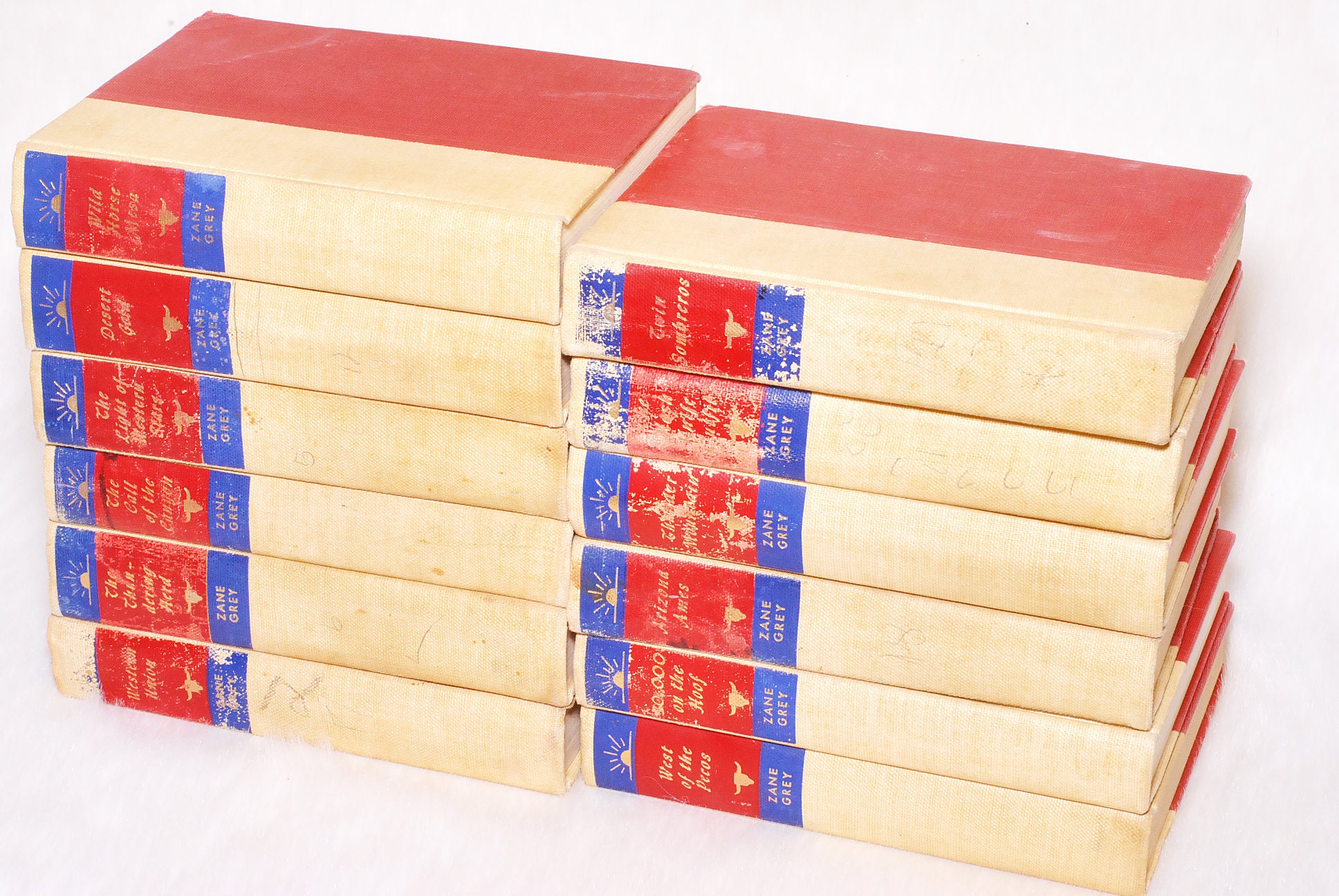 Vintage Zane Grey Western Hardcover Book Collection - Lot of 12