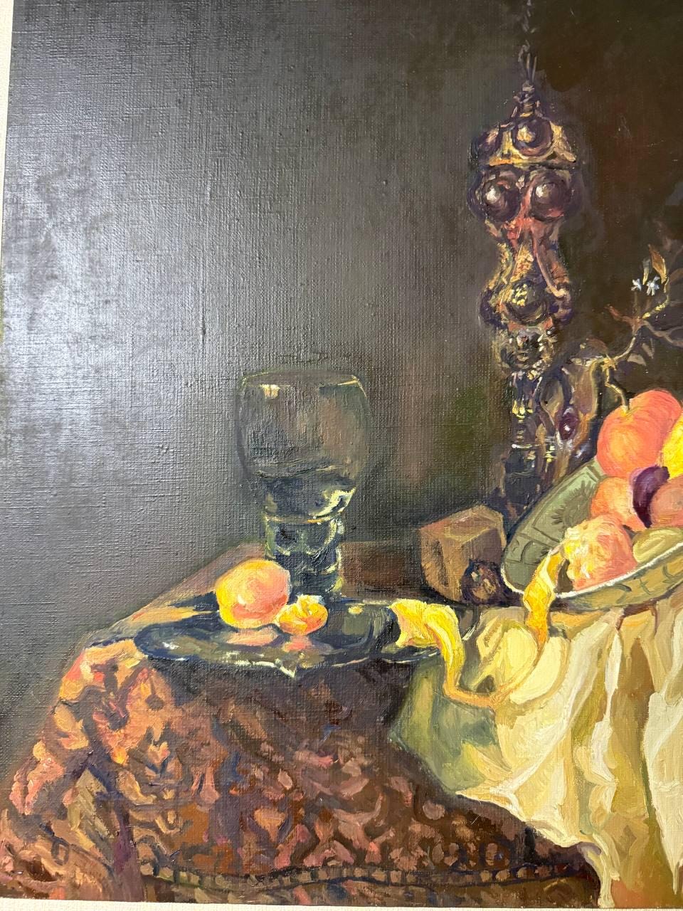 静物画 果物 有名 森の中の果物と蝶の静物画 油彩・パネル
