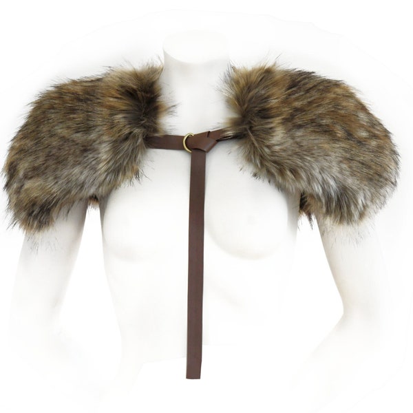 unisex, shoulder fur, Viking, imitation fur, faux fur, faux fur, fake fur, costume, viking, shoulder fur, cosplay, supreme, art fur