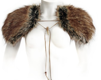 unisex, shoulder fur, Viking, imitation fur, faux fur, faux fur, fake fur, costume, viking, shoulder fur, cosplay, supreme, art fur