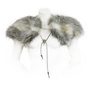 unisex, futro na ramionach, Wiking, futro z lisa/imitacja futra, sztuczne futro, sztuczne futro, kostium, wiking, futro na ramiona, cosplay, najwyższy, futro artystyczne, lis