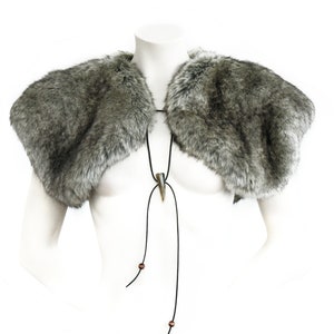 unisex, futro na ramionach, Wiking, imitacja futra, sztuczne futro, sztuczne futro, sztuczne futro, kostium, wiking, futro na ramionach, cosplay, najwyższy, artystyczne futro