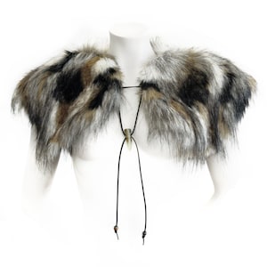 unisex, futro na ramionach, Wiking, imitacja futra, sztuczne futro, sztuczne futro, sztuczne futro, kostium, wiking, futro na ramionach, cosplay, najwyższy, artystyczne futro