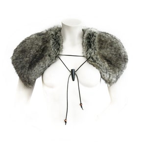 unisex, futro na ramionach, Wiking, imitacja futra, sztuczne futro, sztuczne futro, sztuczne futro, kostium, wiking, futro na ramionach, cosplay, najwyższy, artystyczne futro