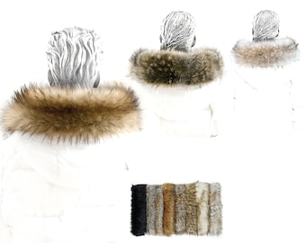 Bordo in pelliccia sintetica, bordo per cappuccio, bordatura per cappuccio, colletto per cappuccio, per colli e scollature, in pelliccia sintetica di alta qualità, pelliccia sintetica, in molte lunghezze