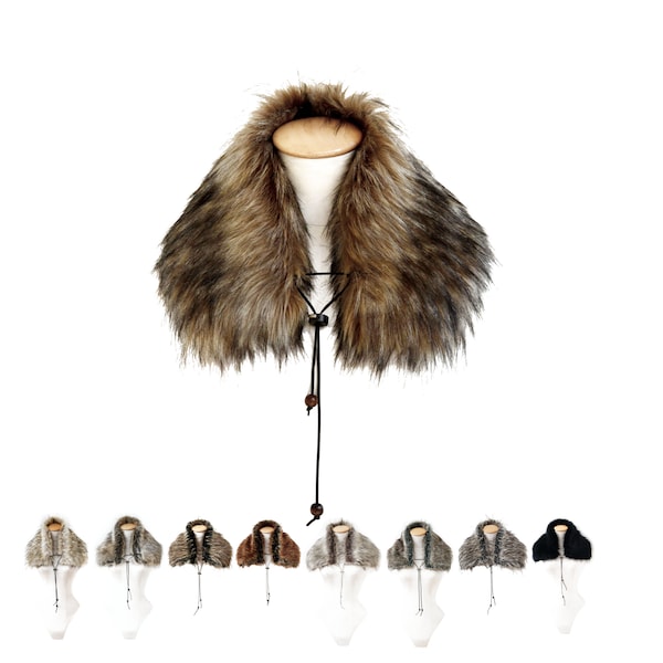 Collar, with, lacing in high-quality, faux fur/fur imitation, faux fur, faux fur, collar, with, lacing,, in, supreme, art fur