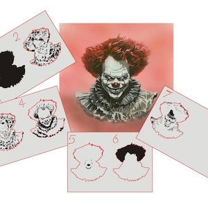 Airbrushstencil Step by Step AS-374 Evil Clown
