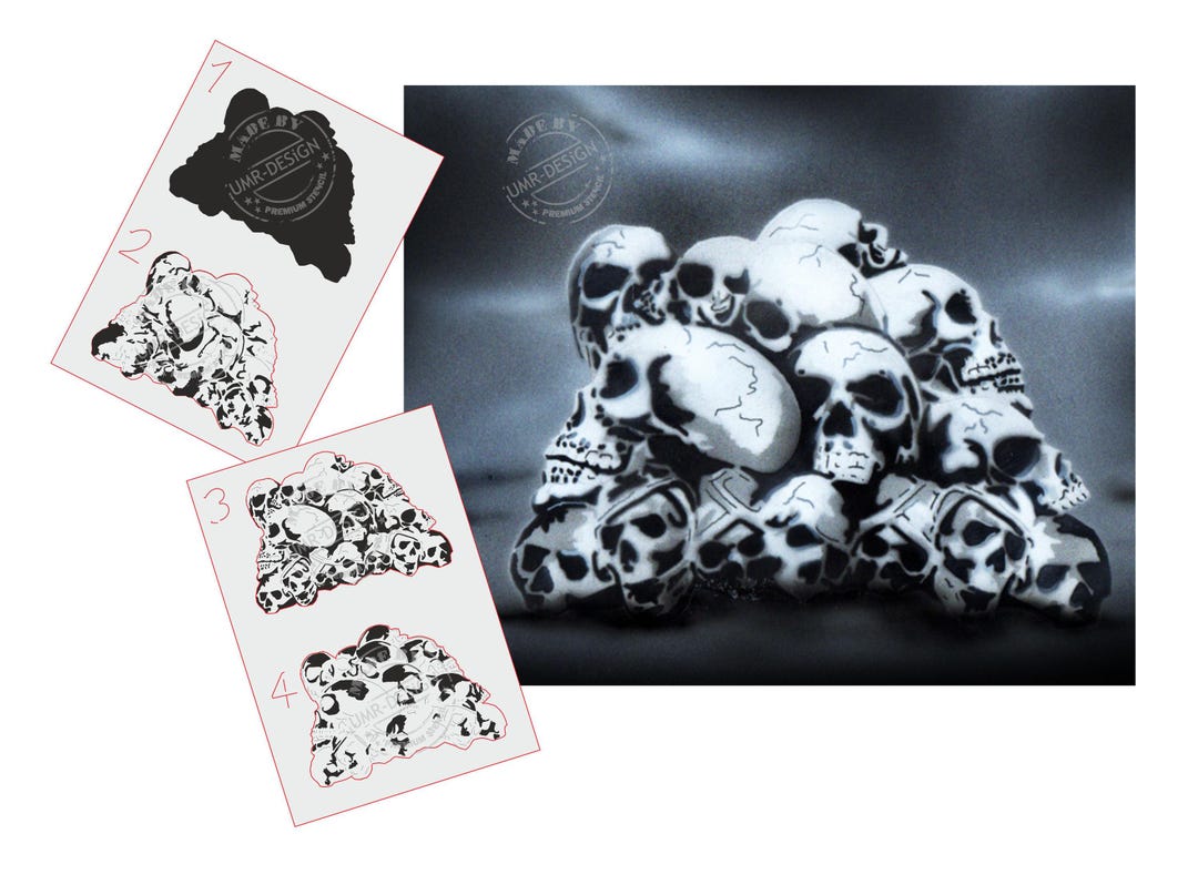 AS-392 Grim Reaper Step-by-Step Stencil For Airbrush & Acrylic Painting - Size L, Reusable Laser Cut Film - View #3
