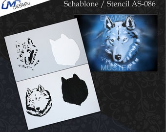 Airbrushstencil Step by Step AS-086 Wolf M