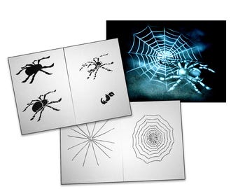 AS-046 Spider Multilayer Step by Step Stencil for acrylic, airbrush, spray, tattoo, varnish and wall paint