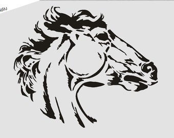 Wall / Textil Stencil W-092 Pferd A4