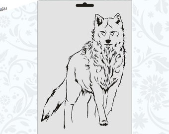 Wand / Textil Schablone W-635 Wolf A4