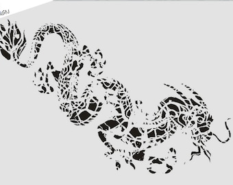 Wall / Textil Stencil W-374 Vintage Drachen A4