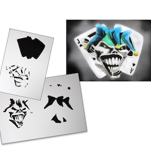 AS-104 Joker Multilayer Step by Step Stencil for acrylic, airbrush, spray, tattoo, varnish and wall paint !! Price includes customs duty !!