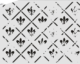 Wall / Textil Stencil W-292 Vintage Fleur