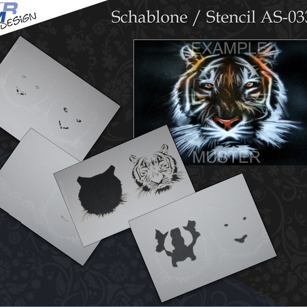 Airbrush Step by Step Schablone AS-033 Tiger M