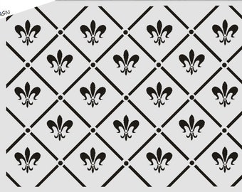 Wand / Textil Schablone W-293 Fleur de Lis A4