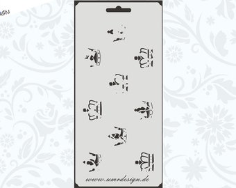 Scrapbook Textil Stencil S-046 Kronenmuster  UMR