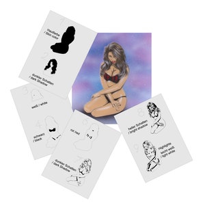 AS-344 Pinup Stencil per aerografo passo dopo passo