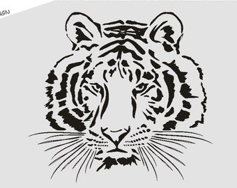 Wall / Textil Stencil W-006 Tiger A4