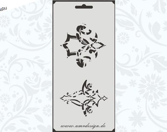 Scrapbook Textil Stencil S-048 Fleur Wappen  UMR