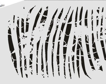 Wall / Textil Stencil W-284 Vintage Zebrafell A4