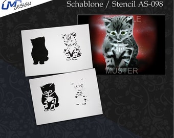 Airbrush Step by Step Schablone AS-098 Katze M