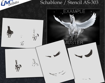 Airbrushstencil Step by Step AS-303 Pegasus M