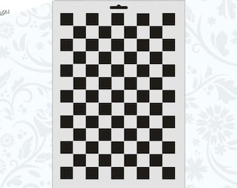 Wall / Textil Stencil W-180 Schach A4