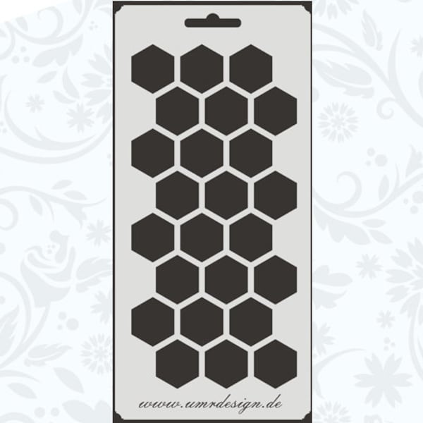 Scrapbook Textil Stencil S-016 Waben_Hexagon UMR