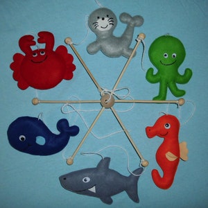 Mobile, animals, baby mobile, children&#39;s room, mobile for girls, mobile for boys, fish