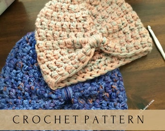 Crochet Turban//Crochet Hat// Crochet Knot Beanie//Crochet Turban Hat (PATTERN) pdf Instant Download