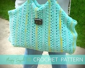 Floppy Crochet Bag| Oversized Crochet Bag with Wooden Handles| Beach Crochet Bag (PATTERN) PDF Instant Download