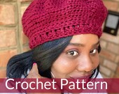 Crochet Beret/Easy Crochet Beret/Crochet Tam/Crochet Tam, Tam/Ooh Lala Crochet Beret (PATTERN) pdf Instant Download