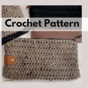 Crochet Pouch/Easy Crochet Makeup Pouch/Zippered Pouch(PATTERN) pdf Instant Download /Large Print Pattern - Instant Download
