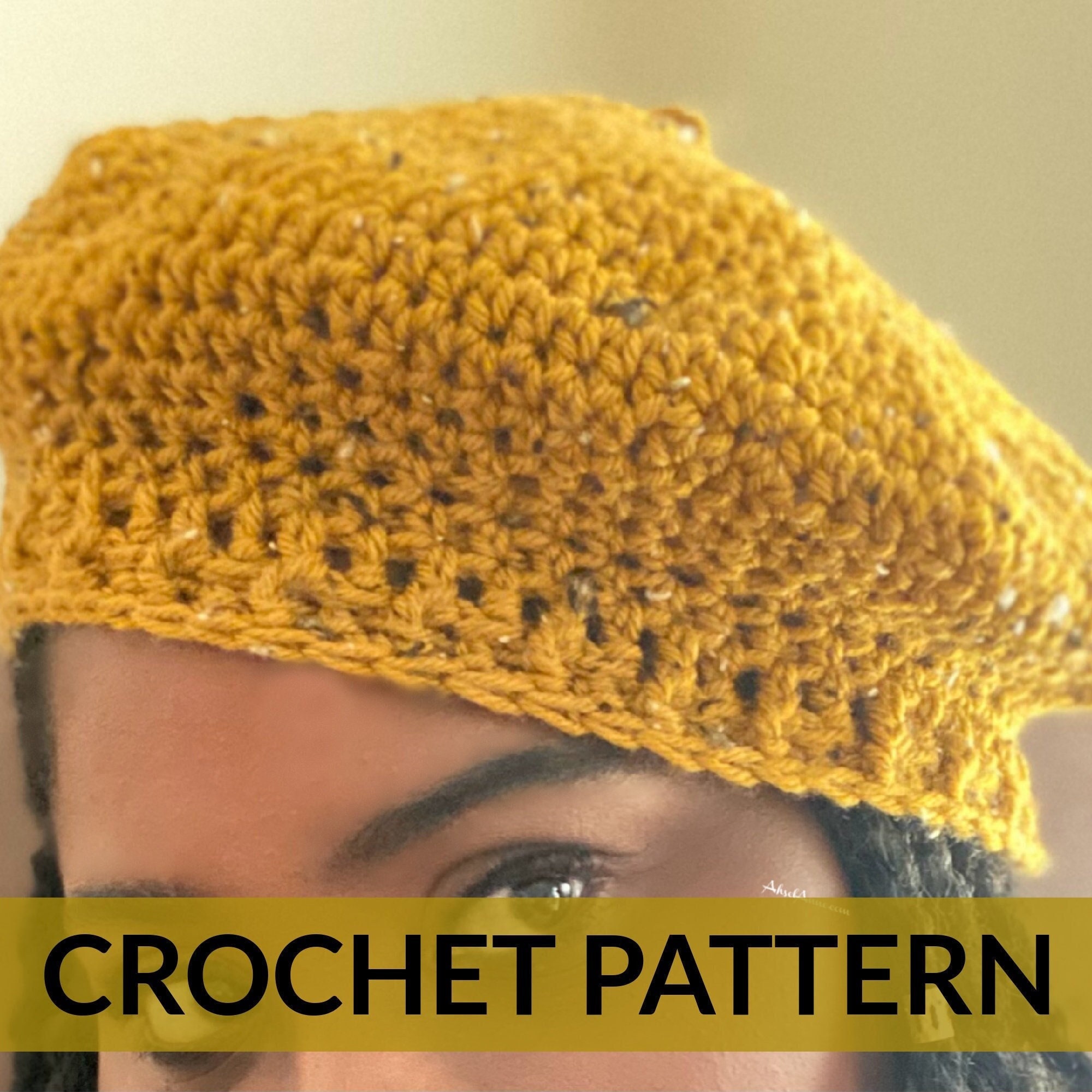 AMBERGREAＭ　Crochet Knit Tam Knit Tam Hats for Women & Men, Cotton Beret-Style Crochet