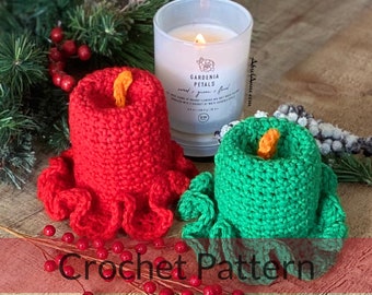 Crochet Vintage Candles| Crochet Candles| Crochet Holiday Decor| Crochet Table Decoration| (PATTERN ONLY) Instant PDf Download