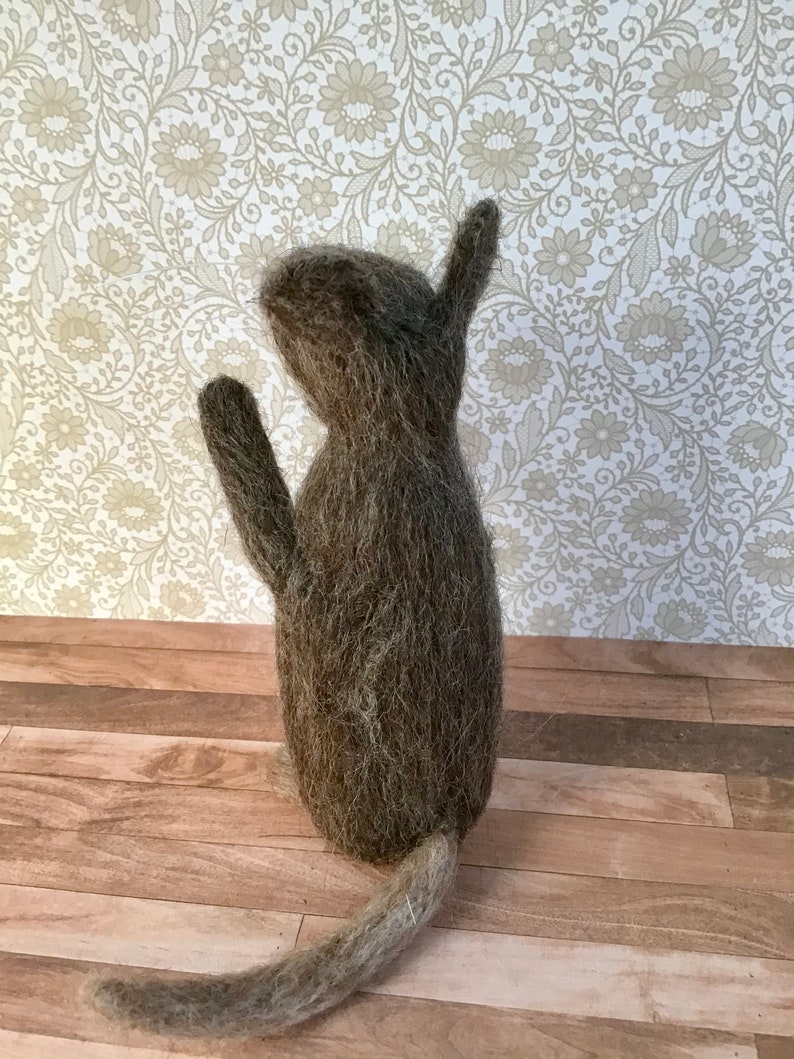 Needle felted gray and tan and white mouse George felted wool felted animal felted mouse